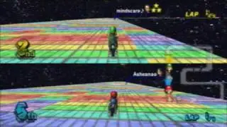 SNES Rainbow Road in Mario Kart Wii! (Custom Track) - Nintendo WFC (8 players)