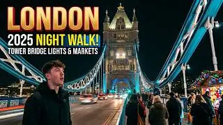 London Winter Walk 2025 | Tower Bridge Christmas Lights and Markets [4K]