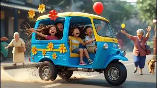 The Wheels on Tuk Tuk 🚕 | Tuk Tuk Song for Kids | Nursery Poem & Vehicle Rhyme
