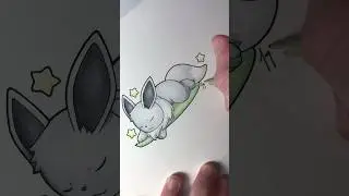 Drawing a shiny eevee