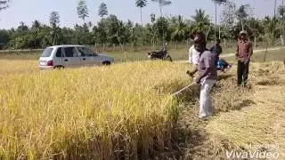 Hand held harvesting machine used for cutting Ragi