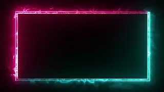 Glowing frame black screen | Neon light border | Frame template video background