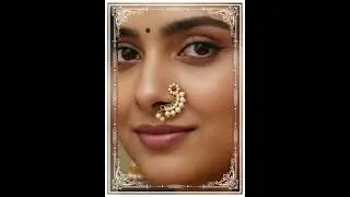 Traditional Maharashtrian Gold Plated Nosepin | Pearl Nath (Non-Piercing)