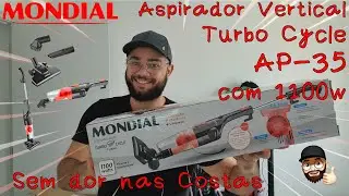 🔥ASPIRADOR VERTICAL MONDIAL TURBO CYCLE  AP-35 - LIMPANDO A CASA SEM DOR NAS COSTAS - REVIEW