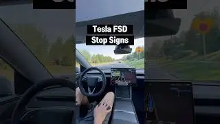 Tesla FSD at Stop Signs #tesla #teslafsd #fsd