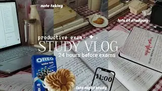 exam study vlog 💌 24 hours before exams, surviving hell week,note taking,lots of studying
