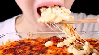 ASMR Cheesy and Creamy Macroni Eating Show, 2x Speed, Big Bites @MINEEEATS 