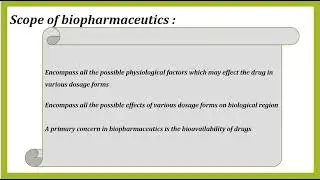 Biopharmaceutical Consideration : Biopharmaceutical - Introduction
