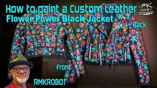 How to Paint Custom Flower Power Black Jacket #89