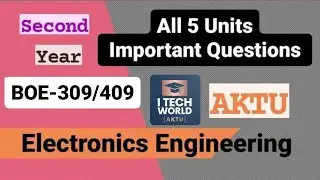 Electronics Engineering Important Questions for Exams BOE-309/409 Topics || AKTU 2nd Year PASS 100%