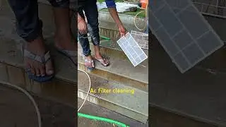 Ac Filter Cleaning #acservice #aircompressor  #acrepair #accooling #vacuumpump #youtubeshorts