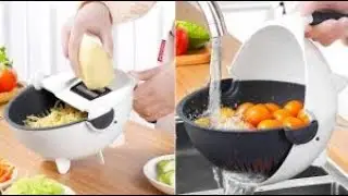 10 in 1 Multifunctional Vegetable Fruits Cutter/Slicer Shredder with Rotating Drain Basket