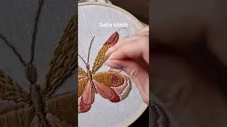 Satin stitch Butterfly embroidery #handmade #art #embroidery #handembroidery #stitch #needle