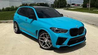 INSANE BMW X5M COMPETITION WRAPPED in MIAMI BLUE!! 💦🥶