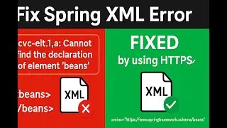 cvc-elt.1.a:Cannot find the declaration of element 'beans' Downloading external resources is disable