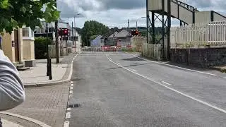 Whitland Level Crossing. Milford Haven to Cardiff Central class 197