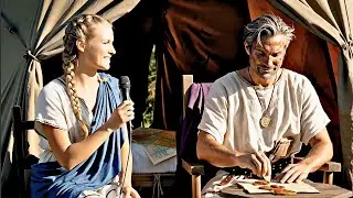 Blonde AI Girl asks Marcus Aurelius what life was like