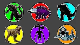 Spin Wheel Monster !! Legendary Godzilla vs Megalodon vs Siren Head vs Infected Sea vs Trex ...
