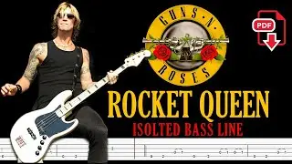 Guns N' Roses - Rocket Queen (🔴Isolated Bass Tabs | Notation) @ChamisBass #Chamisbass #GnRBass