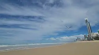 Surfers Paradise Beach static camera (4K wide angle)