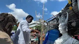 Durga Murti Making 2021 | 40 Feet Durga Mata Making | Gulab Srinivas | #DurgaMurtiMaking2021