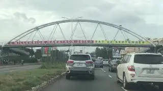 Driving in Accra , Ghana . AFRICA- The Road to Airport. (Traffic)