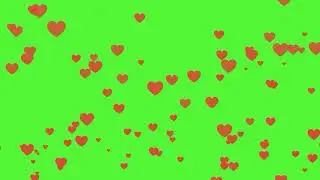 hearts flying green screen effect for video editing templates