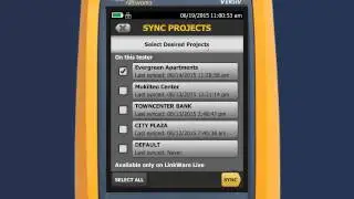 LinkWare&trade; Live - Downloading projects to Versiv: By Fluke Networks