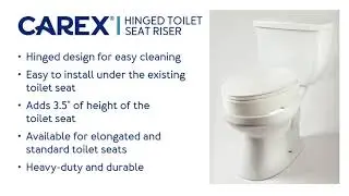 Carex Elongated Hinged Toilet Seat Riser