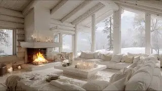 Relaxing Winter Piano | Dispel Fatigue with Fireplace & Snowfall for Deep Focus