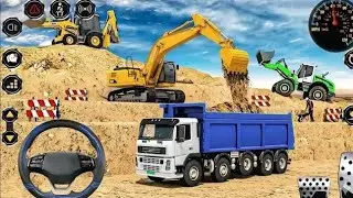 Excavator Transport by Trailer 3d game || construction simulator 3d game |
