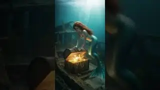 mermaid finds treasure chest #DreamScreenAI #aivideo #animation #mermaid #treasure #animeshorts #ai