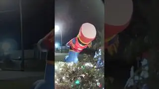 Wild Tropical Wind Gust Randomly Pummels Christmas Inflatables! #severeweather #christmas #crazy