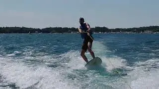 Brett surfing at Harbor Springs on Sunday 7/3/22