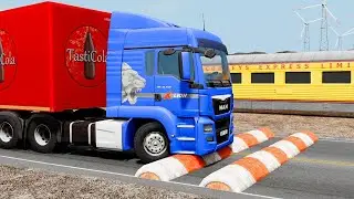 Cars and Truck vs Extreme Broken Road with Speed Bumps SPECIAL #105 | BeamNG Drive | TrucksVs