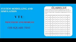 Chi square test ||SMS|| 17CS834||procedure and solved problem|| VTU