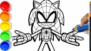 🔴🔵 Coloring SONIC SPIDER-MAN ( Sonic the Hedgehog )