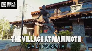Mammoth Ski Resort Village, California. Cinematic Walking Tour Through the Famous Village, 4K