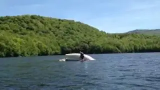 Capsize testing an Ilur class sail and oar boat