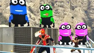 GTA 5 - Spiderman VS Minions Fight Rag doll Gameplay - Spider-man vs Minions Funny Ragdoll - EP1