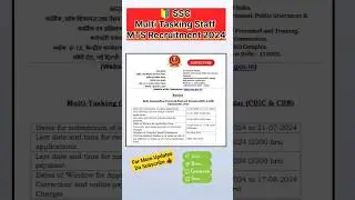 SSC Multi Tasking Staff MTS Recruitment #2024 #ssc #mts #exam #education #viral #ytshorts #trending