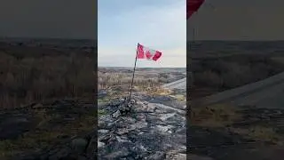 Beautiful Canadian flag and a sunset is ❤️..!!