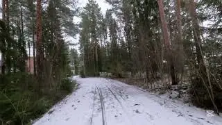 Snowy Walk Along a Main Road | Winter Wonderland in Oulu, Finland