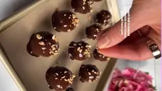 4-Ingredient Snickers Truffles 👌:-)#healthydessert #healthyrecipes