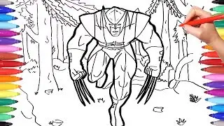 X-Men Wolverine Coloring Pages for Kids | Marvel Superheroes Coloring Book | How to Draw Wolverine