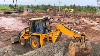 TATA Truck Unloading Bajri | JCB 3dx Gravels Collect | jcb video | Dumper | Truck