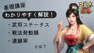 【三國志覇道】編成基礎Part1　武将ステータスと戦法発動順･連鎖率について