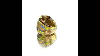 Handmade Glass Acrylic Ring Chromatic Golden Arabesque Infinity Band I JEWELNJOY #acrylicrings