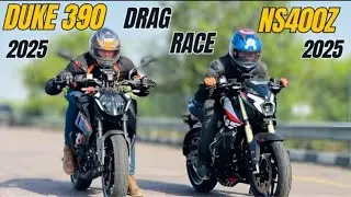 2025 New Updated || Bajaj Pulsar NS 400 vs Ktm Duke 390 🔥🔥  Drag Race 🔥🔥 Desi Rider