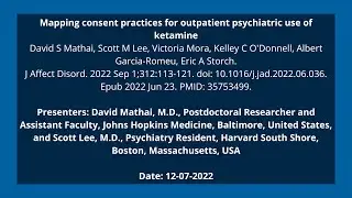 31. Mapping consent practices for outpatient psychiatric use of ketamine